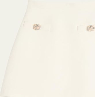 Valentino Garavani Brooch Wool Mini Skirt