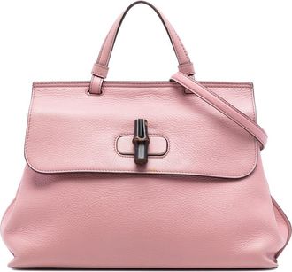 Gucci Pre-owned Gucci Medium Calfskin Bamboo Daily Satchel Ladies 7BOVVBG3G6WXUB8P