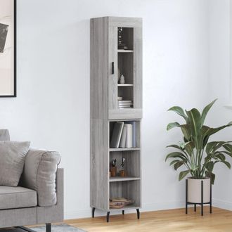 Berkfield Home Highboard Grey Sonoma 34.5x34x180 cm Engineered Wood