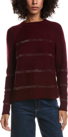 Forté Cashmere Crystal Wool & Cashmere-Blend Raglan Sweater