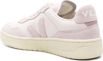 Veja Womens V-90 O.t. Sneaker Pink Leather Suede Rubber