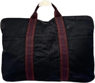 Herm&egrave;s Pre-owned Vintage Katoenen Tote Bag - Dames - Vintage Shopper - Paars - ONE Size - Katoen - Vintage