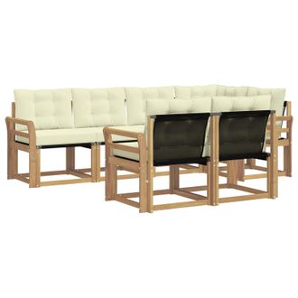 vidaXL Conjunto De Sof&aacute;s De Exterior Con Coj&iacute;n 7 Pcs Blanco Y Crema Vidaxl
