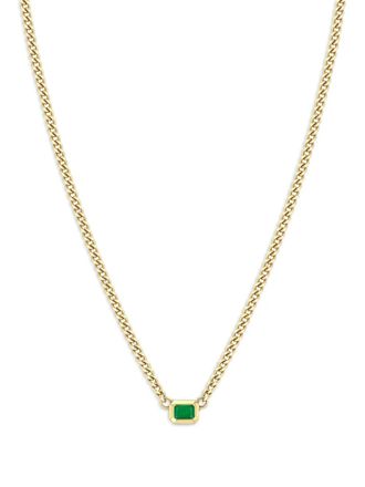 Zoë Chicco 14K yellow gold emerald necklace - women - Emerald/14kt Yellow Gold - One Size