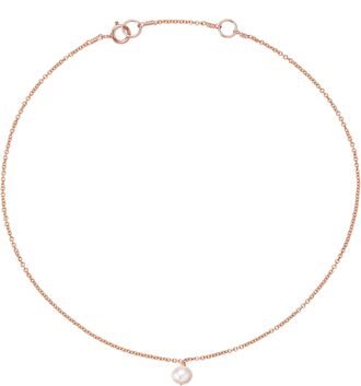 Lily & Roo Rose Gold Single Pearl Drop Anklet