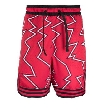 Nike Jordan Mens Air Jordan Pattern Printing Lacing Elastic Waistband Straight Sports Shorts Red DH9079-687