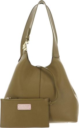 Coccinelle Leather shoulder bag C-Easy Shopper Seagrass khaki