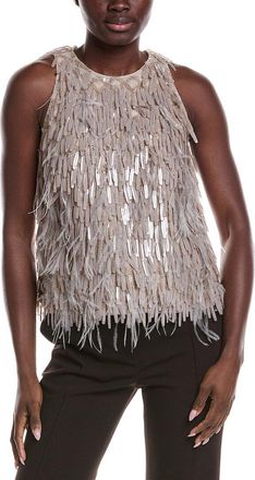 Brunello Cucinelli Silk Fringe Tank
