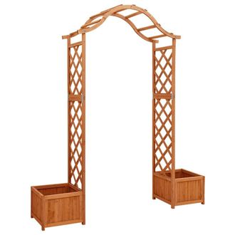 Berkfield Home Garden Pergola with Planter Solid Firwood in Brown