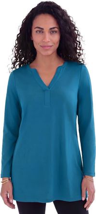 Roaman's Ultimate Y Neck Tunic in Peacock Teal at Nordstrom, Size Medium