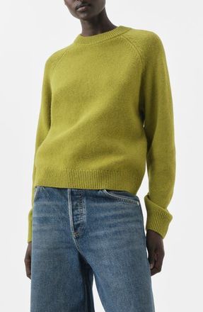 Mango Selection Crewneck Raglan Sleeve Sweater in Green at Nordstrom, Size X-Small