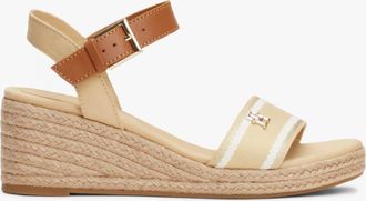 Tommy Hilfiger Webbing Wedge Sandal Womens Espadrilles Harvest Wheat - Beige - Size EU 40