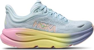 Hoka One One Womens Bondi 9 - Shoes Yellow/Glimmering Blue/Overcast Grey Size 10.0