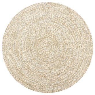 vidaXL Handmade Rug Jute White and Natural 150 cm Vidaxl