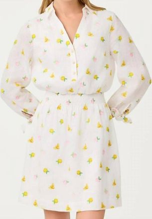 Lilly Pulitzer Abralynn Linen Shirtdress In Pink Muse Lemon Bee Half Drop