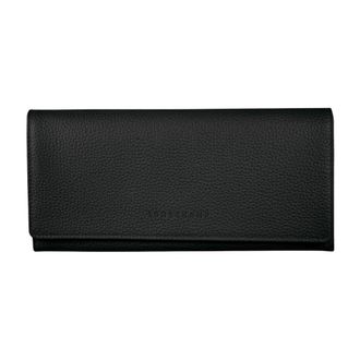 Longchamp Le Foulonn&eacute; Portemonnee - Dames - Accessoires - Zwart - Maat: ONE Size Leer