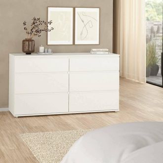 Dmora Cajonera Dmora Color Blanco, 153,4 X 83,7 X 50 Cm, Con Embalaje Reforzado