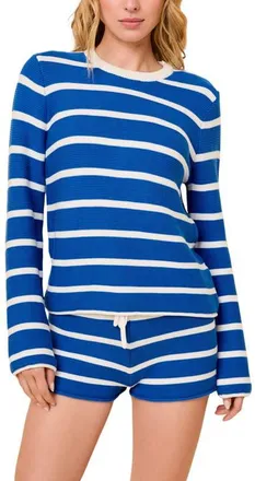 Solid & Striped The Hudson Sweater in Olympian Blue Breton Stripe at Nordstrom, Size X-Small