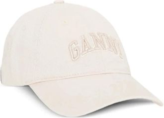 Ganni Accessoires, unisex, Wit, ONE Size, Katoen, Canvas Cap
