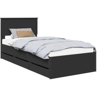 vidaXL Estructura De Cama Negro 90 X 200 Cm Madera Ingenieril Vidaxl