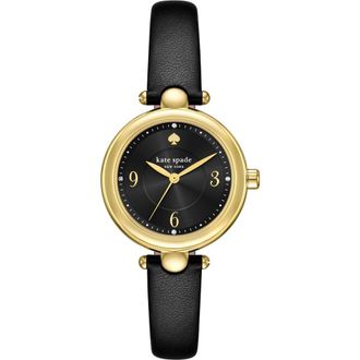 Kate Spade New York gracie leather strap watch, 32mm in Gold at Nordstrom Rack