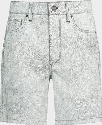 Hudson Mens Clint Cracked Leather Shorts