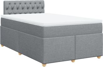 vidaXL Vidaxl - Cama Box Spring Con Colch&oacute;n Tela Gris Claro 120x190 Cm