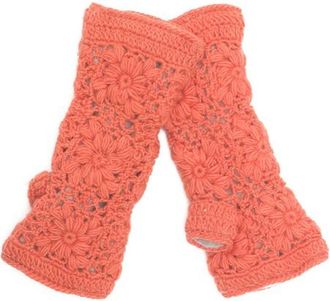 Nirvanna Designs Flower Crochet Handwarmers in Coral at Nordstrom