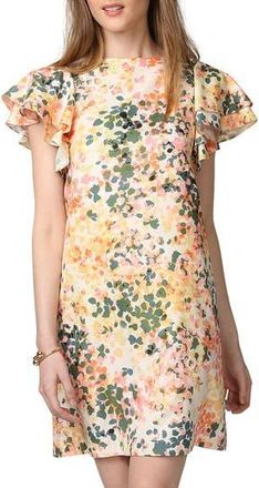 Donna Morgan Flutter Sleeve Shift Dress in Petal Pink/Apricot at Nordstrom Rack, Size 8