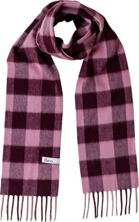 TBCo Lambswool Checkered Skinny Scarf in Berry Gingham at Nordstrom, Size Small