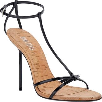 PARIS TEXAS Womens Sandals Lidia Black Leather Calf