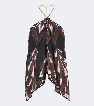 Pucci Top Baiadera de sarga de seda