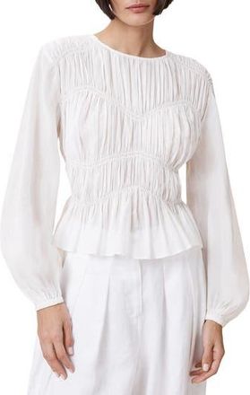AllSaints Melani Blouson Sleeve Woven Shirt in Antique White at Nordstrom Rack, Size 10 Us / 14 Uk
