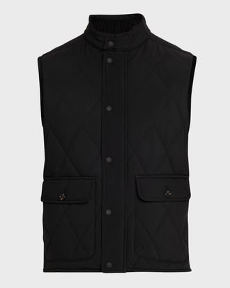 Ralph Lauren Purple Label Mens Carleton Quilted Snap-Front Vest