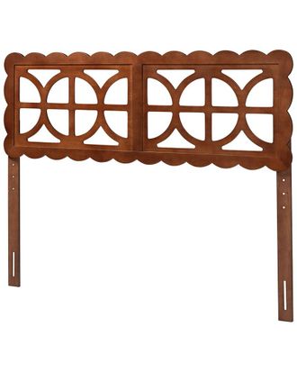 Baxton Studio Nansen Wood Full Headboard With Scalloped Frame
