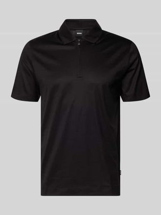 HUGO BOSS Regular Fit Poloshirt aus Lyocell-Baumwoll-Mix Modell H-PARAS 50 in Black, Gr&ouml;&szlig;e XXXL
