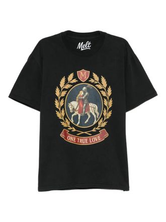 Melt T-shirt met print - Zwart
