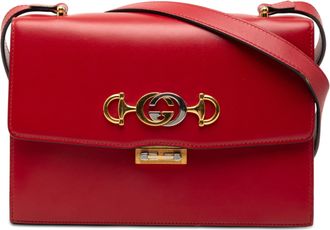 Gucci Pre-owned Womens Small Smooth Calfskin Zumi Flap Crossbody - Red Leather - One Size