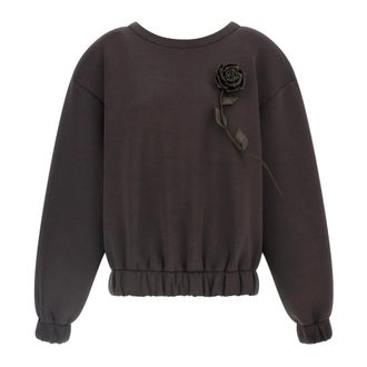 Giuseppe Di Morabito Hoodies & sweatvesten, Dames, Bruin, S, Sweatshirt met ronde hals