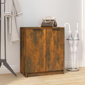 vidaXL Vidaxl - Mueble Zapatero Madera Contrachapada Roble Ahumado 59x35x70 Cm