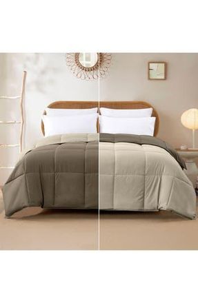 Modern Threads Down Alternative Reversible Comforter in Stone/champagne at Nordstrom Rack, Size Queen