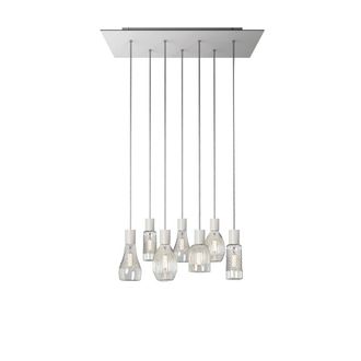 Daylight Italia L&aacute;mpara con roset&oacute;n de 7 luces blanca