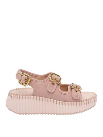 Chlo&eacute; Pink Nama Wedge Sandals