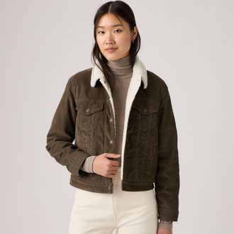 Levi's Original Sherpa Trucker Jacket - Womens - XS - Brown