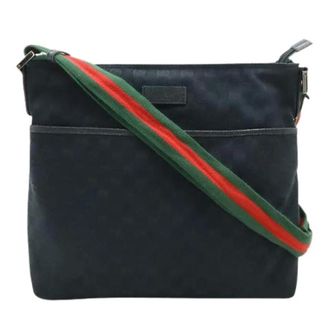 Gucci Pre-owned Cross Body Bags, female, Black, Size: ONE SIZE Pre-owned Canvas Crossbody Bag