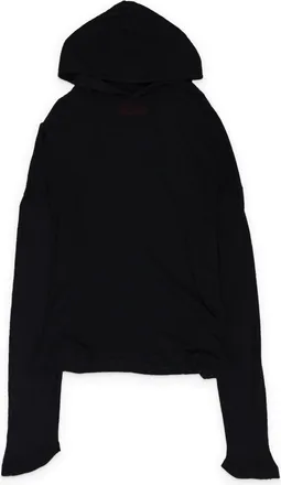 Fourtwofour on Fairfax BLACK MESH LONG SLEEVE HOODIE