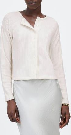 Madewell Relaxed Rib Button Front Cardigan in Winter White at Nordstrom Rack, Size X-Large
