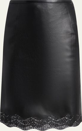 Tom Ford Lace Laser-Cut Leather Skirt