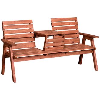 OUTSUNNY Love Seat Garden Bench - Orange | TJ Hughes