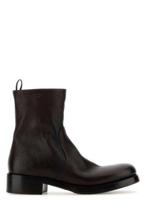 Prada Dark Brown Leather Boots